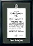Campus Images United States Army – 11 x 14 Vertical Satin Black Frame with Silver Medallion, Forest Green & Silver Matting