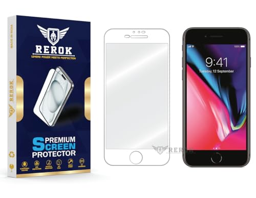 Image of Military-Grade Tempered Glass Screen Protector for iPhone 8 Plus [Pack of 1] | HD Clear, Edge-to-Edge Coverage, Scratch Resistant, Case Friendly with Easy Installation Kit(WHITE)