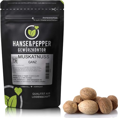 25 Stück Muskatnuss ganz Muskatnüsse natürlich vom Hanse&Pepper Gewürzkontor - Gourmet Serie