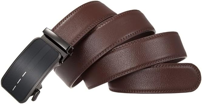 Leather Men's Belt Business Clothing Accessories Alloy Automatic Buckle image 3