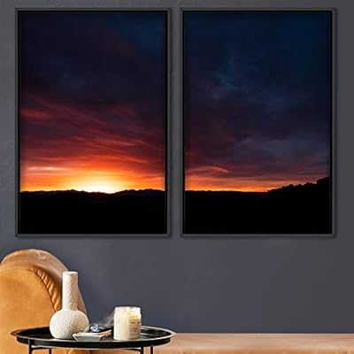 signwin 2 Piece Framed Canvas Wall Art Colorful...