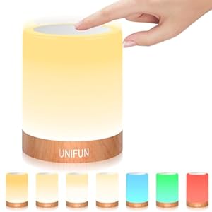 Night Light, Touch Lamp for Bedrooms Living Room Portable Table Bedside Lamps with Rechargeable Internal Battery Dimmable 2800K-3100K Warm White Light & Color Changing RGB (Regular Size)…