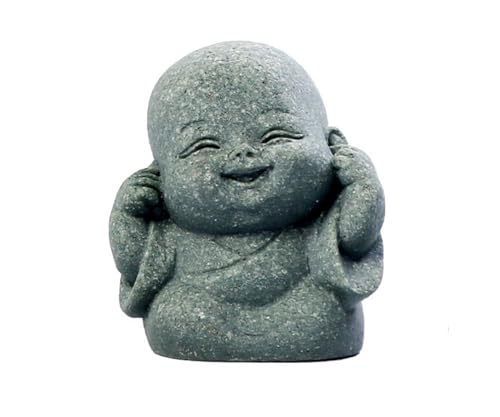 Estatuas de 4 monjes budistas auspiciosos de resina miniatura 3