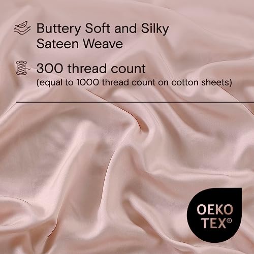 Sijo AiryWeight Tencel Sheet Set, 100% Lyocell Derived from Eucalyptus, Buttery Soft, Architectural Digest 2022 Best Cooling Sheets Winner - 3pc - 2 Pillowcases 1 Fitted (Blush, Full)