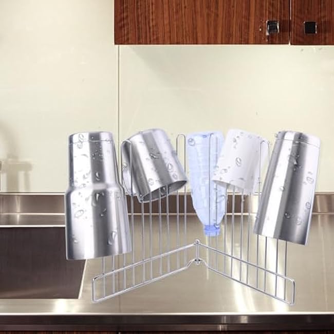 Reusable Drying Rack, Foldable Freezer Bag Dryer, SUS304 Stainless Steel Stand for Gallon, Quart, Sandwich, Snack Bags