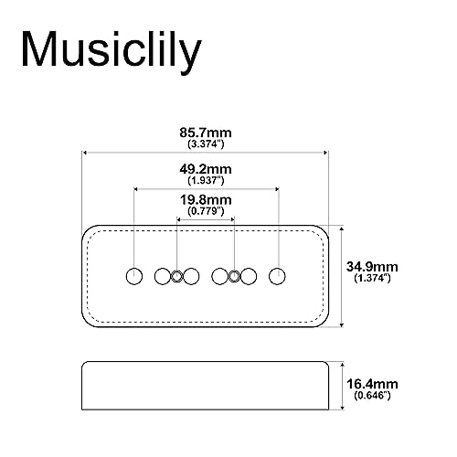 Musiclily Pro 49.2mm Plastic P90 Soapbar Guitar Pickup Covers for USA Les Paul Electric Guitar Black (Set of 2) - Image 2