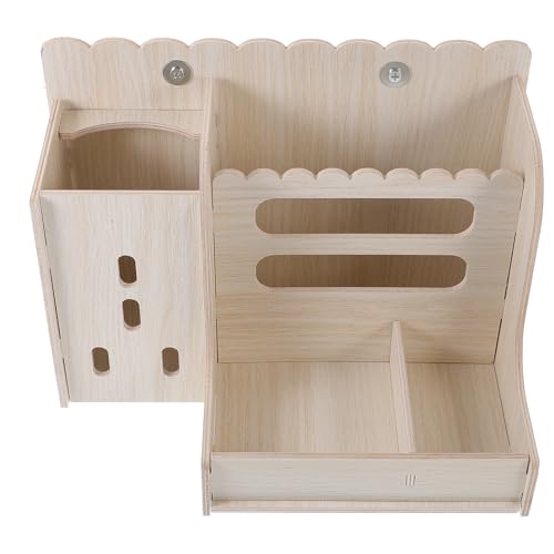Comedero resistente de madera LALAFINA para jaulas de conejos 2