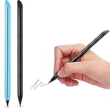 2 Pieces Metal Inkless Pen Inkless Erasable Pencil Metallic Pencil Aluminum Pencil for Writing, Drawing, Drafting, Home Office School Supplies (Black and Blue)