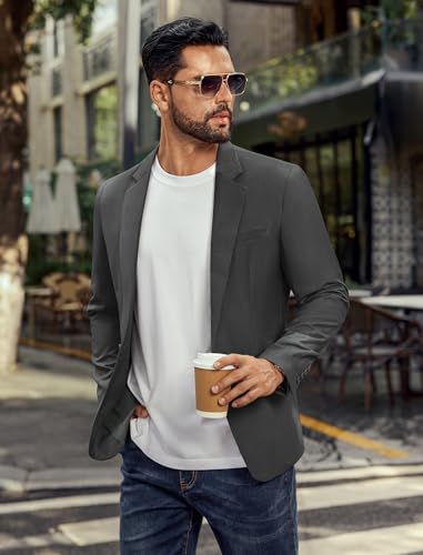 Vssjavun Mens Blazer Casual Sport Coat Lightweight Slim Fit One Button Suit Jacket4