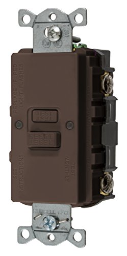Bryant Electric GFBFST20 20 Amp 125V Commercial/Residential Self Test Faceless GFCI Receptacle, Brown