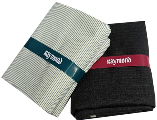 Image of Raymond Premium Unstitched Formal Shirt Fabric, Cotton Blend Stripes, 150 x 150 cm, Regular Fit, Professional Wear Collection