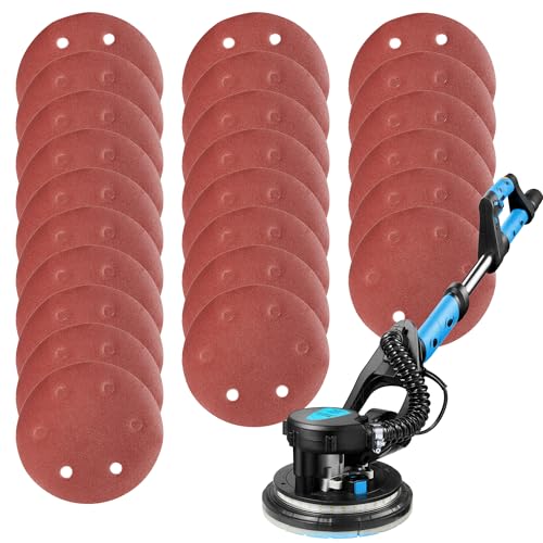 24 PCS Sanding Discs Sander Paper for Drywall Sander, Hole Hook-and-Loop Sanding Discs Sandpaper A80/100/120/150/180/240 Grit