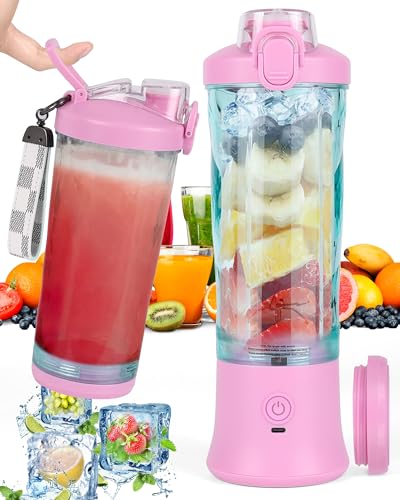 Dreamhigh® Mixer Smoothie Maker, 600ml Tragbarer Mixer für Smoothies und Shakes mit 6 Klingen,...