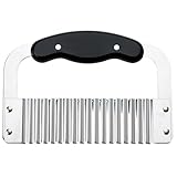 HIC Kitchen Crinkle-Cut Wave Slicer French Fry Vegetable Cutter, Stainless Steel Blade