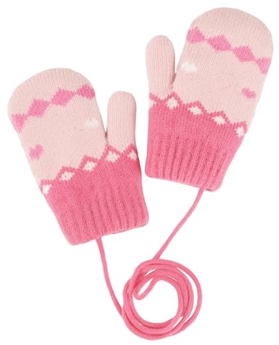 Kids Winter Mittens for Boys Girls 3-5 Years, Double Layer Thermal Knit Stretchable Snow Gloves for Outdoor