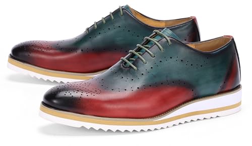 Santimon Mens Formal Dress Plain Toe Oxfords - Genuine Leather Derby Shoes for Weddings, Business, Prom & Tuxedo - Comfortable & Fashion Wingtips Brgues Oxfords for Men4