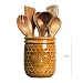 Bicuzat Retro Honeycomb and Bee Embossed Ceramic Kitchen Utensil Holder, Large Cooking Utensil Crocks for Kitchen Countertop, Ceramic Utensil Organizer for Spatula, Kitchen, Home Decoration
