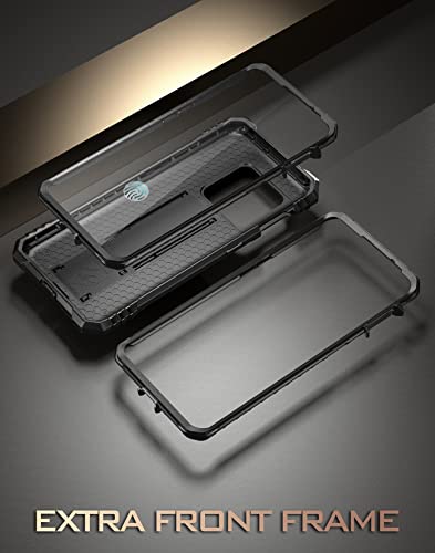 Poetic Revolution Case for OnePlus 10 Pro 5G, Built-in Screen Protector Work with Fingerprint ID, Full Body Rugged Shockproof Protective Cover Case with Kickstand, Black