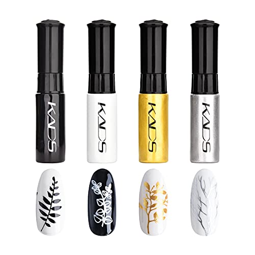 4 Farben Nagellack Set bunter metallische farbe glitzer Stempeln polnischen Detailliertes Gemälde Nagel Kunst DIY Maniküre Design Drucken Zeichen werkzeug