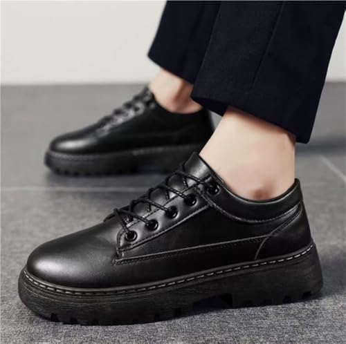Platform Oxfords Shoes Lug Sole Heightening Casual Round Toe Non Slip Shoes Modern Lace up Leather Comfort Business Work Office Dress Shoes2