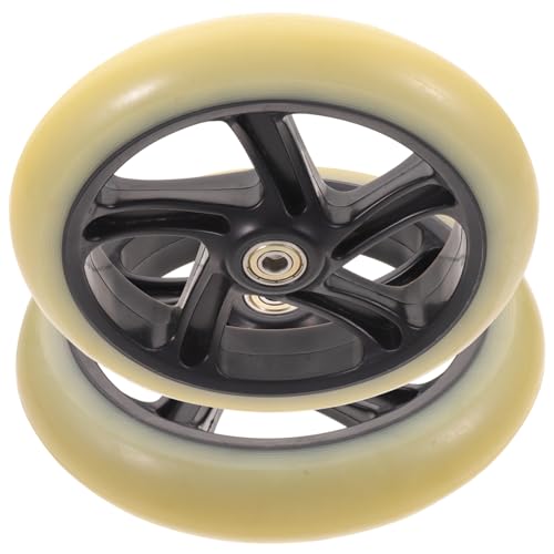 LIOOBO 2Pcs Mute Scooter Wheels with Bearings Wear Resistant High Resilience PU Replacement Wheels for Skateboards and Electric Scooters