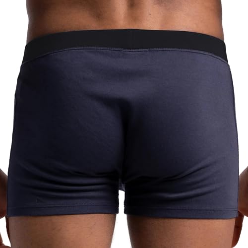 AYA | Men's Organic Pima Cotton Boxer Briefs | Navy Blue L3
