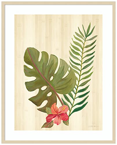 Amanti Art Framed Wall Art Print 41x33 Tropical Garden V by Silvia Vassileva, Flowers Wall Art, Coastal Decor, X-Large Poster Painting Artwork for Living Room, Bedroom, Bathroom, Kitchen, Office or
