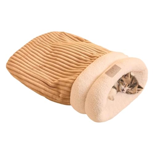 猫用寝袋 - 猫用寝袋、猫用寝袋 | 暖かい猫用ベッド、カバー付き猫用寝袋、フード付き猫用寝袋、ふかふか猫用ベッド、心地よい猫用ベッド、冬用猫用ベッド、自己保温猫用寝袋、猫用寝袋猫寝袋、穴掘り猫寝袋、室内猫寝袋