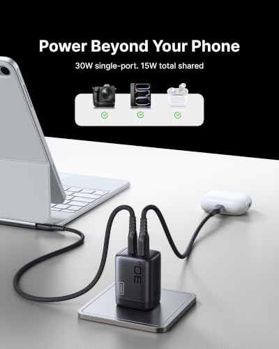 Image of INIU USB C Charger, 30W Type C Fast Charging, 2-Port Adapter Charger Block
