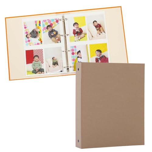 アルバム リング式 写真 増やせる【A4サイズ 無地 240枚収納】追加 フォトアルバム おしゃれ 差し替え可能 リフィル 書き込める バインダー式 男の子 女の子 赤ちゃん 結婚式 子供 整理 大量 収納 保管 a4 ギフト 日本製 (ベージュ)
