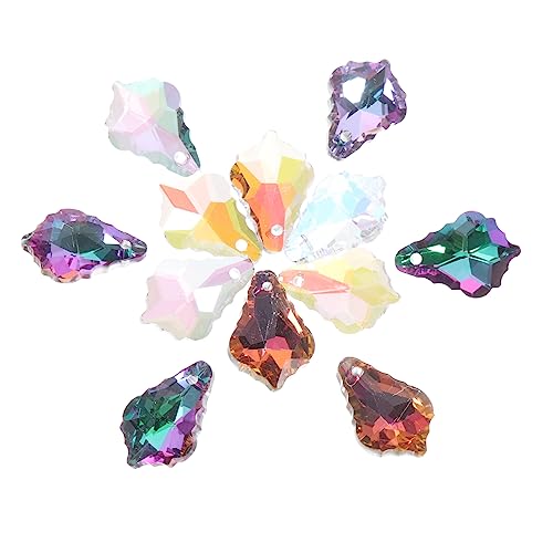 Tehaux IO3WHQC14EX03WQE07RD53DE 60 Pcs Crystal Maple Leaf Pendant Chandelier Crystals Beads Car Decorations Clear Ornaments Chandelier Prisms Pendant Lamp Lighting Drops Pendants Car Visor Crystal Beads Shi Jia thumb #4