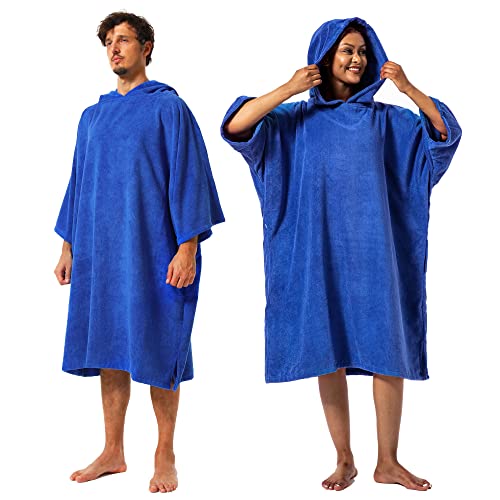Winthome Changing Bath Robe, Surf Poncho Towel with hooded (M, Classic Blue)