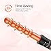 BESTOPE 6 in 1 Curling Iron Wand Set, Hair Curler Barrels with Temperature Control & LCD, included Glove and 2 Clips, 0.10'' to 0.85'' Rose Golden