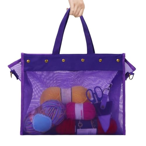 Bolsa para tejer y ganchillo transparente con gran capacidad para hilos 5