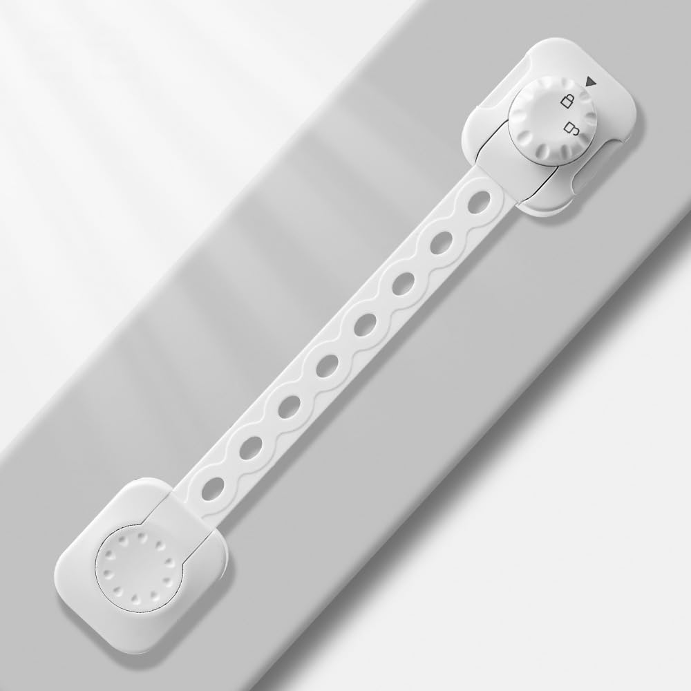 Verrous de sécurité réglables pour enfants WANGCL Lot de 6, gris blanc