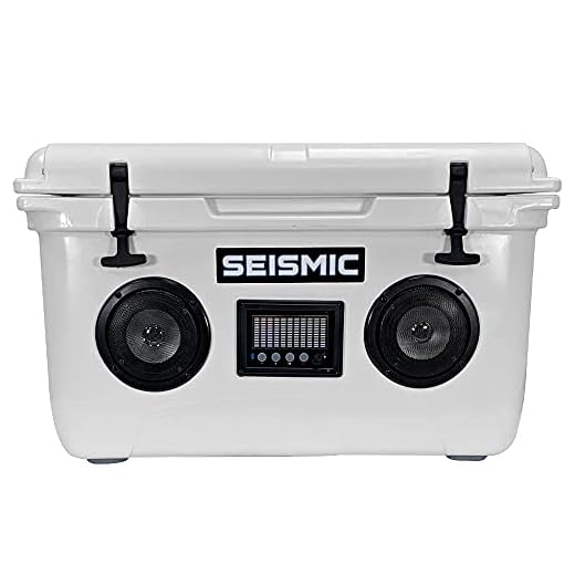 Seismic Audio - SC48WS-White - 48 Quart White Hard Cooler Box with Built-in Bluetooth Speakers