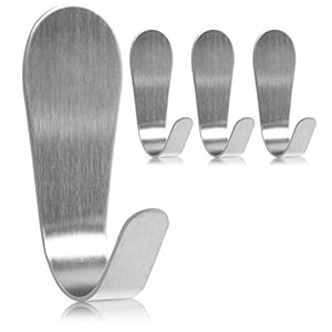 Perfectosan® Zelfklevende handdoekhaken van hoogwaardig roestvrij staal, 4 stuks, 100% roestvrij, praktische houder voor…