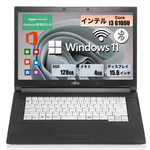 【整備済み品】軽量ノートパソコン 富士通 LIFEBOOK A576 第6世代 インテル Core i3 6100U(2.2Ghz) /15.6インチ1366x768 /Windows 11&office 2019搭載/HDMI/WIFI/Bluetoot