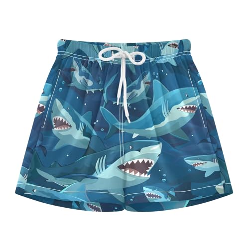 Bolaz Toddler Boys Swimwear Swim Trunks with Compression Liner 4T Sharks Fierce