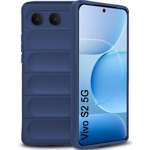 Image of TheGiftKart Liquid Silicon Back Cover Case for Vivo S2 5G | Shockproof Military Grade Protection | Micro-Fibre Cloth On Inner Side | Built-in Anti-Slip Grip Back Cover Case for Vivo S2 5G (TPU, Blue)