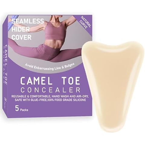 Ehvzno 5 Packs Camel Toe Concealer, Anti Camel Toe Cover Silicone Insert, No Camel Toe Underwear Guard, Reusable Seamless Camel Toe Hider for Underwear, Leggings and Swimwear Cover