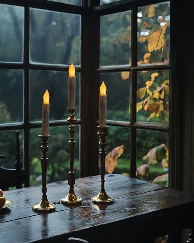 Taper-Primitive-Candles-with-Timer-Remote-Control-6pcs-Real-Wax-Hand-Dipped-Battery-Operated-Pillar-Flameless-Candles-for-Christmas-Halloween-Home-Decor-Church Taper Primitive Candles with Timer Remote Control 6pcs Real Wax Hand Dipped Battery Operated Pillar Flameless Candles for Christmas Halloween Home Decor Church