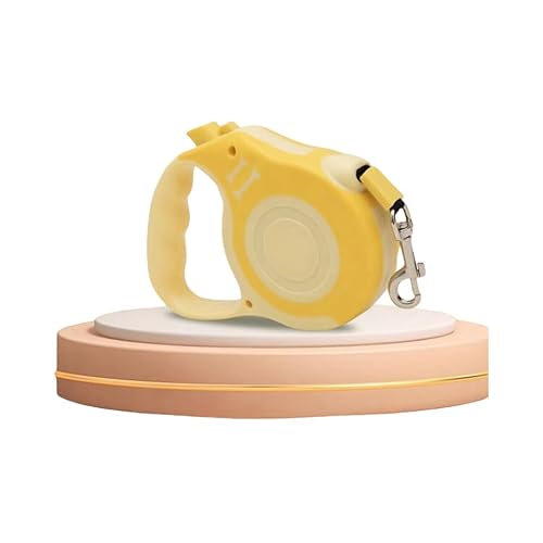 犬用リード 自動巻き取り式 小型犬中型犬専用 防脱耐衝撃 3カラー 反射テープ 軽量コンパクト お散歩快適 おしゃれ 日本ペット安全認証 人気爆款 (イエロー, 3M(15斤以内を推奨))