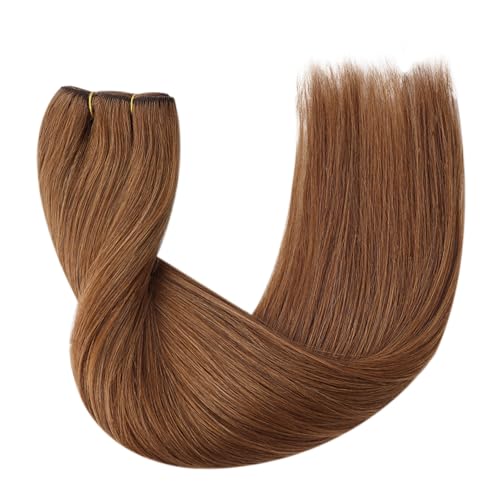 Image of Full Shine 24 Inch Weft Hair Extensions 105G Copper Hand Tied Remy Hair | Hand Tied Sew In Weft, Copper Shade, Remy Human Hair, Add Length And Volume, Straight Texture, Daily Styling