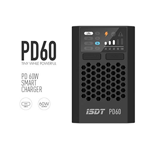 Image of ISDT PD60S XT60 Connector 60W 6A Battery Balance Charger Type-C Input for 1-4S Lipo Battery，Life, Lilon, LiHv /Pb /NiMH Battery - XT60