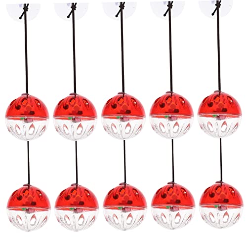 Abaodam Cat Toys for Window 10 Pack Suction Cup Bell Interactive Cat Ball Toy Pet Teasing Bell Indoor Plaything