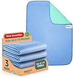 IMPROVIA® Washable Underpads, 18" x 24" (Pack of 3) - Heavy Absorbency Reusable Incontinence Pads fo