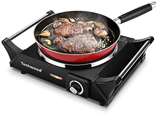 Techwood Hot Plate Electric Stove 1500W Electric Cooktop for Cooking, Portable Single Burner