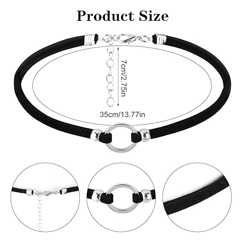 Schwarz Gothic Samt Choker Halskette mit Verstellbarer Schnalle für Damen, Retro Zubehör für Halloween und Weihnachten