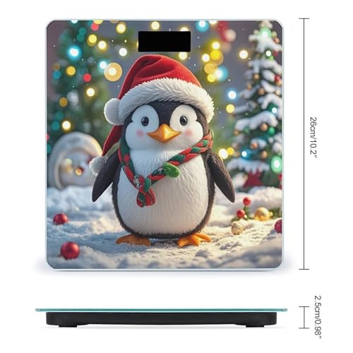 Báscula digital de baño pingüino divertida de Navidad miniatura 2